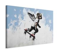 murando Canvas Wall Art Banksy 120x80 cm / 48"x32" 1 pcs Large Canvas Prints XXL - Art Deco Pictures for Bedroom Walls - Home Decor Wall Pictures Animal Dog on a Skateboard with Wings g-H-10082-b-a