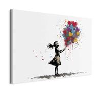 murando Canvas Wall Art Banksy 120x80 cm / 48"x32" Non-woven Canvas Prints Image Framed Artwork Painting Picture Photo Home Decoration 1 pc - little girl with a bouquet of roses h-H-10029-b-a