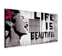 murando Canvas Wall Art Banksy Life is beautiful 150x60 cm / 59”x24” 5 pcs. Large Canvas Prints XXL Art Deco Pictures for Bedroom Walls Home Decor Wall Pictures for Living Room Street l i-C-0114-b-m