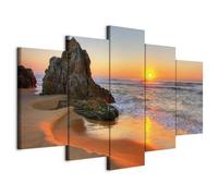 murando Canvas Wall Art Beach Sea 150x75 cm / 59"x30" 5 pcs. Non-woven Canvas Prints Image Framed Artwork Painting Picture Photo Home Landscape c-B-0463-b-m