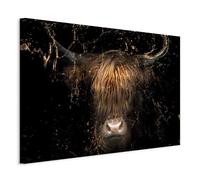 murando - Canvas Wall Art Bull 60x40 cm - 1 piece Non-woven Small Canvas Prints - Art Deco Pictures for Bedroom Walls - Home Decor Kitchen Wall Art - Bull Paint stains like painted g-C-0401-b-a
