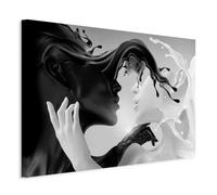 murando Canvas Wall Art Coffee&Milk Love 120x80 cm / 48"x32" 1 pcs | Large Canvas Prints XXL, Art Deco Pictures for Bedroom Walls Home Decor Wall Pictures for Living Room Faces black white
