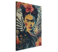 murando Canvas Wall Art Frida 60x90 cm / 24"x35" 1 pcs | Large Canvas Prints XXL Art Deco Pictures for Bedroom Walls Home Decor Wall Pictures Cat Black Famous Woman Kahlo Elegant