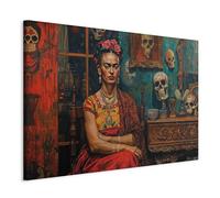 murando Canvas Wall Art Frida Kahlo 120x80 cm / 48"x32" 1 pcs Large Canvas Prints XXL - Art Deco Pictures for Bedroom Walls - Home Decor Wall Pictures Woman Realism Mexican Skulls Blue h-H-10051-b-a