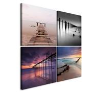 murando Canvas Wall Art Landscape 40x40 cm / 16"x16" 4 pcs Canvas Prints Art Deco Pictures for Bedroom Walls - Home Decor Wall Pictures for Living Room Beach Sea Ocean Sunset c-B-0040-b-i