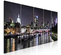 murando Canvas Wall Art London 200x80 cm / 79"x32" / 78.8"x31.5" Non-woven Canvas Print Framed Wall Art work Picture Photo Home Decoration 5 pieces City Panorama England d-B-0336-b-m