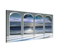 murando Canvas Wall Art Mega XXXL Window 170x85 cm/68.9"x33.5" Unique Canvas Prints Self-assembly Home Decor Big Picture Photo Painting Image DIY Landscape Mare c-C-0396-ak-e