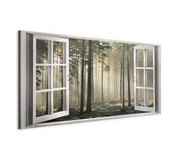 murando Canvas Wall Art Mega XXXL Window 170x85 cm/68.9"x33.5" Unique Canvas Prints Self-assembly Home Decor Big Picture Photo Painting Image DIY Forest Fog c-C-0378-ak-e