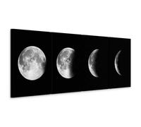 murando Canvas Wall Art Moon Phase 160x60 cm / 63"x24" 4 pcs Large Canvas Prints XXL Art Deco Pictures for Bedroom Walls Home Decor Wall Pictures for Living Room Moon Planet Black Grey i-C-10023-b-a