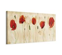 murando Canvas Wall Art Poppy 150x50 cm / 59"x20" 1pcs Large Canvas Prints XXL - Art Deco Pictures for Bedroom Walls - Home Decor Wall Pictures for Living Room - Flower Beige Red b-C-0120-b-a