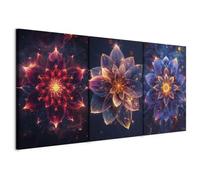 murando Canvas Wall Art Red Purple Bloom 120x60 cm / 47"x24" 3 pcs. Canvas Prints XXL - Art Deco Pictures for Bedroom Walls - Home Decor Wall Pictures for Living Room p-H-10014-b-a
