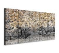 murando Canvas Wall Art Trees 225x90 cm/ 90"x35" 5 pcs Large Canvas Prints XXL - Art Deco Pictures for Bedroom Walls - Home Decor Wall Pictures for Living Room Flowers grey yellow c-C-0244-b-o
