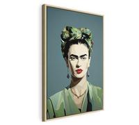 murando - Canvas Wall Art With Black Frame Frida 60x90 cm/24"x36" 1 Piece Non-woven Print Image Framed Artwork Painting Picture Home Decoration Modern - Woman Portrait Kahlo h-H-10059-b-a