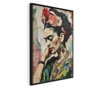 murando - Canvas Wall Art With Black Frame Frida Kahlo 40x60 cm/16"x27" 1 piece Non-woven Print Image Framed Artwork Painting Picture Home Decoration Modern - Painter Woman Abstraction h-H-10038-b-a
