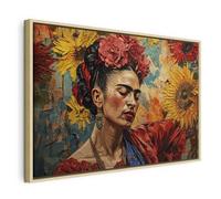 murando - Canvas Wall Art With Natural Frame Frida Kahlo 120x80 cm/48"x32" 1 piece Non-woven Print Image Framed Artwork Painting Picture Home Decoration Modern - Botanical Colorful h-H-10050-b-a
