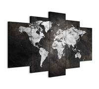 murando Canvas Wall Art World map 225x112.5 cm / 90”x45” 5 pcs Large Canvas Prints XXL - Art Deco Pictures for Bedroom Walls - Home Decor Wall Pictures for Living Room Concrete