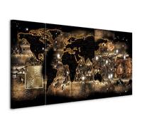 murando Canvas Wall Art World map 225x90 cm/ 90"x35" 5 pcs Large Canvas Prints XXL - Art Deco Pictures for Bedroom Walls - Home Decor Wall Pictures for Living Room Abstract k-A-0362-b-n