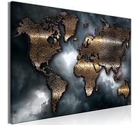 murando - Canvas Wall Art World map 60x40 cm- 1 piece Non-woven Small Canvas Prints - Art Deco Pictures for Bedroom Walls - Home Decor Kitchen Wall Art - Continents Map World Map sky k-A-0501-b-a