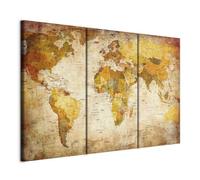 murando Canvas Wall Art World map 60x40 cm / 24"x16" Non-woven Canvas Prints Image Framed Artwork Painting Picture Photo Home Decoration 3 pcs travel vintage brown beige 020213-2
