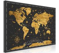 murando Canvas Wall Art World map 90x60 cm / 36"x24" 1 pc Non-woven Canvas Prints Image Framed Artwork Painting Picture Photo Home Decoration Continents black k-A-0490-b-a
