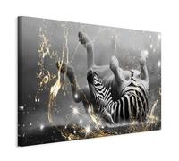 murando - Canvas Wall Art Zebra Animal 90x60 cm - 1 piece Large Canvas Prints XXL - Art Deco Pictures for Bedroom Walls- Home Decor Wall Pictures for Living Room - grey Africa Savanne g-C-10036-b-a