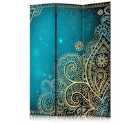 murando Decorative Room Divider Abstraction 135x172 cm / 54"x68" Double-Sided Folding Screen 3 Panels Room Partition Non-Woven Canvas Print Opaque Photo - nature sea color f-A-0146-z-d