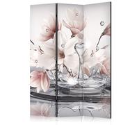 murando Decorative Room Divider Abstraction 135x172 cm / 54"x68" Single-Sided Folding Screen 3 Panels Room Partition Non-Woven Canvas Print Opaque Photo - nature white lily flower b-C-0656-z-b