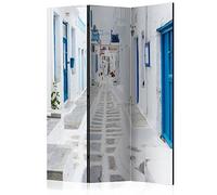 murando Decorative Room Divider Alley Town Mediterranean 135x172 cm / 54"x68" Single-Sided Folding Screen 3 Panels Room Partition Non-Woven Canvas Print Opaque Photo Display d-B-0097-z-b