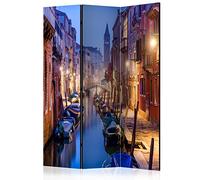 murando Decorative Room Divider Alley Town Mediterranean 135x172 cm / 54"x68" Single-Sided Folding Screen 3 Panels Room Partition Non-Woven Canvas Print Opaque Photo Display c-B-0055-z-b