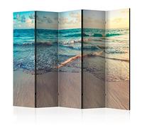 murando Decorative Room Divider Beach Sea 225x172 cm / 89"x68" Single-Sided Folding Screen 5 Panels Room Partition Non-Woven Canvas Print Opaque Photo Display Nature Landscape c-B-0358-z-c