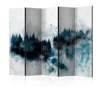 murando Decorative Room Divider Forest 225x172 cm / 89"x68" Single-Sided Folding Screen 5 Panels Room Partition Non-Woven Canvas Print Opaque Photo Display Lanscape Nature Tree Bird c-A-0211-z-c