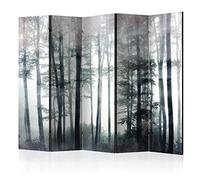 murando Decorative Room Divider Forest Tree 225x172 cm / 89"x68" Single-Sided Folding Screen 5 Panels Room Partition Non-Woven Canvas Print Opaque Photo Display Concrete like painted b-C-0986-z-c