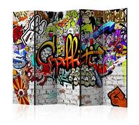 murando Decorative Room Divider Graffiti Street art 225x172 cm / 89"x68" Double-Sided Folding Screen 5 Panels Room Partition Non-Woven Canvas Print Opaque Photo Display i-A-0103-z-c
