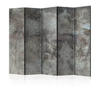 murando Decorative Room Divider Loft 225x172 cm / 89"x68" Double-Sided Folding Screen 5 Panels Room Partition Non-Woven Canvas Print Opaque Photo Display stone brick concrete f-A-0485-z-c