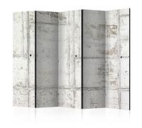 murando Decorative Room Divider Loft 225x172 cm / 89"x68" Single-Sided Folding Screen 5 Panels Room Partition Non-Woven Canvas Print Opaque Photo Display stone brick concrete f-A-0458-z-c