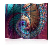 murando Decorative Room Divider Mandala 225x172 cm / 89"x68" Double-Sided Folding Screen 5 Panels Room Partition Non-Woven Canvas Print Opaque Photo Display Ornament a-C-0110-z-c