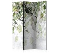 murando Decorative Room Divider Nature 135x172 cm / 54"x68" Double-Sided Folding Screen 3 Panels Room Partition Non-Woven Canvas Print Opaque Photo Display ivy Plants Leaf White green b-C-0873-z-b