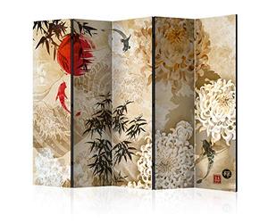 murando Decorative Room Divider Orient Japan Asia 225x172 cm / 89"x68" Double-Sided Folding Screen Room Partition Non-Woven Canvas Print Opaque Display Zen p-C-0003-z-c