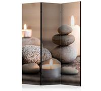 murando Decorative Room Divider Stones 135x172 cm / 54"x68" Single-Sided Folding Screen 3 Panels Room Partition Non-Woven Canvas Print Opaque Photo Display Zen p-B-0030-z-b