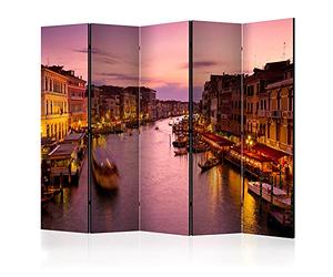 murando Decorative Room Divider Venice 225x172 cm / 88" x 67" Single-Sided Folding Screen 5 Panels Room Partition Non-Woven Canvas Print Opaque Photo Display Europe City Architecture d-C-0125-z-c