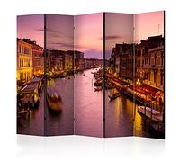 murando Decorative Room Divider Venice 225x172 cm / 89"x68" Double-Sided Folding Screen 5 Panels Room Partition Non-Woven Canvas Print Opaque Photo Display Europe City Architecture d-C-0125-z-c