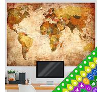 murando - Designer World Map XXL - double sided -140x100 cm - printed and laminated on both side - map poster and stickers set k-A-0360-af-a