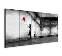 murando - Hand-Textured Canvas Wall Art Banksy 150x60 cm/ 59"x23.6" Canvas Print with Acrylic Gel Texture - Artwork Painting Picture Photo Home Decoration 5 pieces i-C-0113-b-m