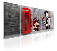 murando Handart Canvas Wall Art Banksy Mario 225x90 cm/88.6"x 35.4" Non-woven Canvas Prints Image Framed Artwork Painting Picture Photo Home Decoration 5 pieces i-C-0104-b-m