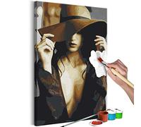 murando - Paint by Numbers for Adults Woman with hat Body Portrait 40x50 cm / 16"x27" DIY Canvas Painting Set Wall Art Frame Christimas Gift for Women for Men n-A-1402-d-a