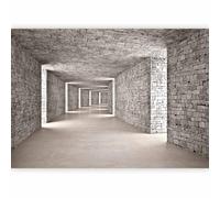 murando Photo Wallpaper 3D Tunnel 300x210 cm Non-Woven Premium Art Print Fleece Wall Mural Decoration Poster Picture Design Modern Wall Brick Textur d-B-0332-a-a