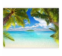 murando - Photo Wallpaper Beach 400x280 cm / 158"x110" - Non-Woven Premium Art Print Fleece Wall Mural Decoration Poster Picture Design Modern - Nature Sea Tropical Ocean Palms 10110903-21