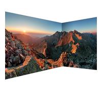 murando Photo Wallpaper Landscape 539x250 cm / 212" x 98" Peel and Stick Self-Adhesive Corner Foil Print Wall Mural Angle Wallpaper Nature Mountains Range Sunset Panorama c-B-0471-a-a