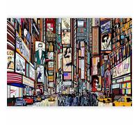 murando Photo Wallpaper New York 350x256 cm / 138"x97" Non-Woven Premium Art Print Fleece Wall Mural Decoration Poster Picture Design Modern Pop Art Architecture Colorful d-B-10024-a-a
