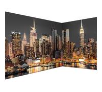 murando - Photo Wallpaper New York City 550x250 cm / 216" x 98" - Non-Woven Premium Corner Art Print Fleece Wall Mural Decoration Poster Picture Design Wallpaper Modern - Panorama Night d-B-0060-a-e
